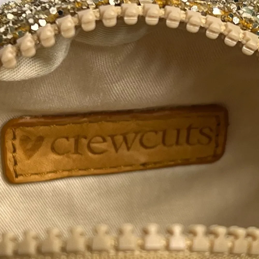 Crewcuts Girls Kids Sparkly Tongue Out Emoji Crossbody Zip Purse.